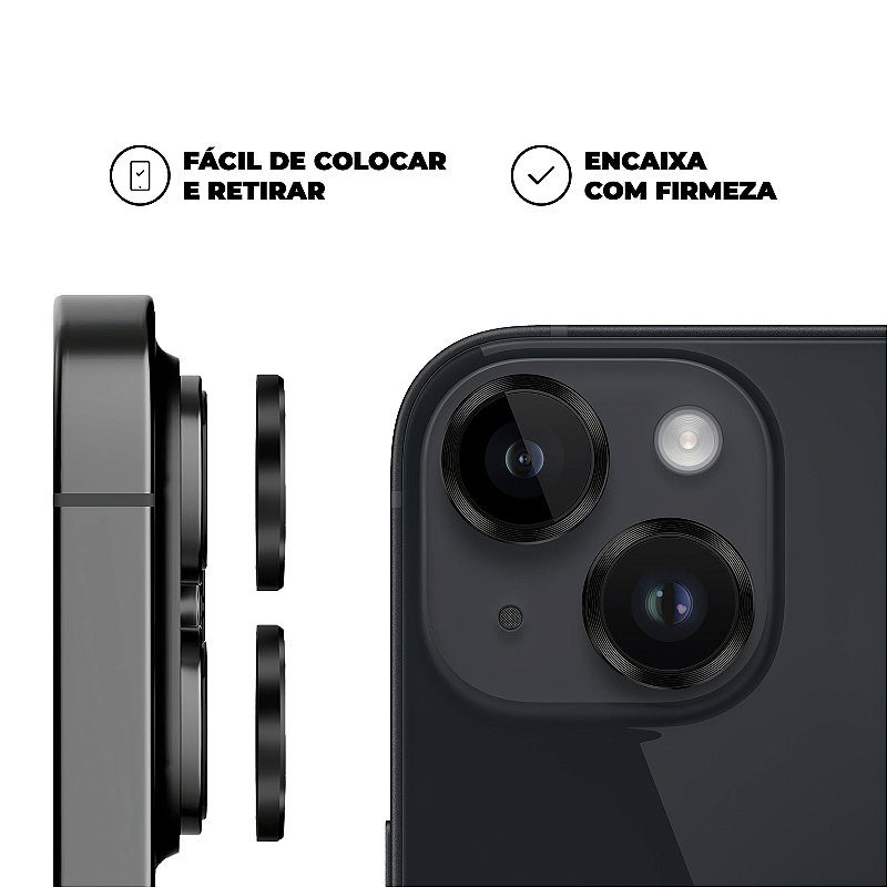 Protetor de Lente para iPhone 13 - One Armor - Frame para câmera - Preto - Gshield