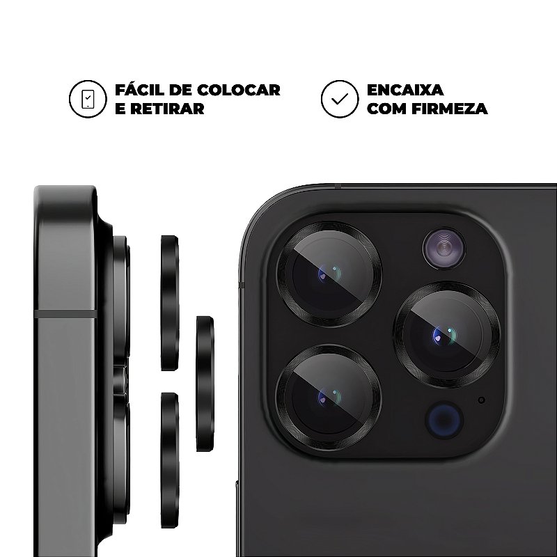 Protetor de Lente para iPhone 13 Pro - One Armor - Frame para câmera - Preto - Gshield