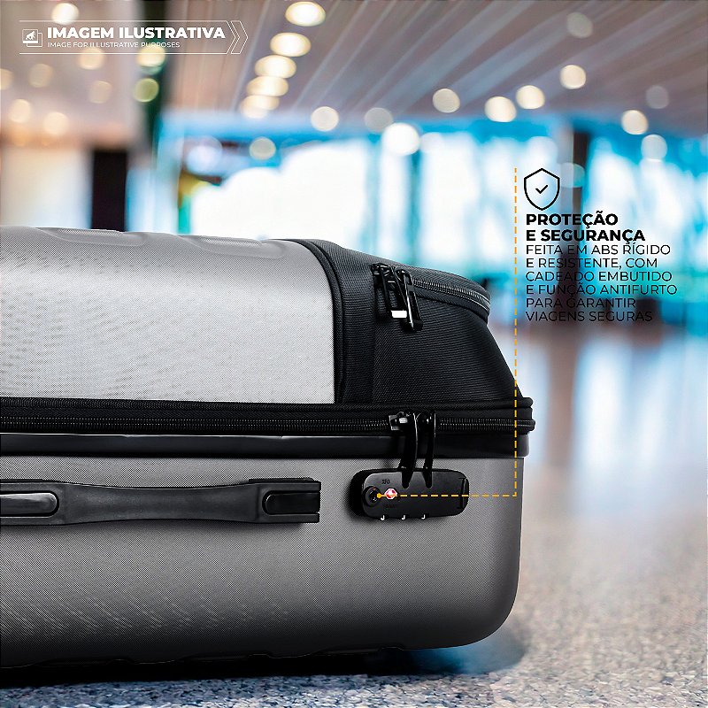 Mala de Viagem Armor com Rodas 360° - 24 polegadas - Média - Para Despachar - Gshield - foto 4