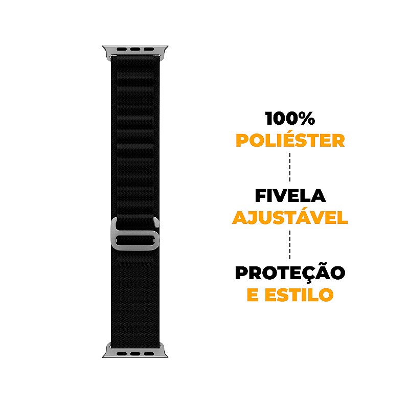 Pulseira para Apple Watch 44 MM  - Alpina Loop - Preta - Gshield