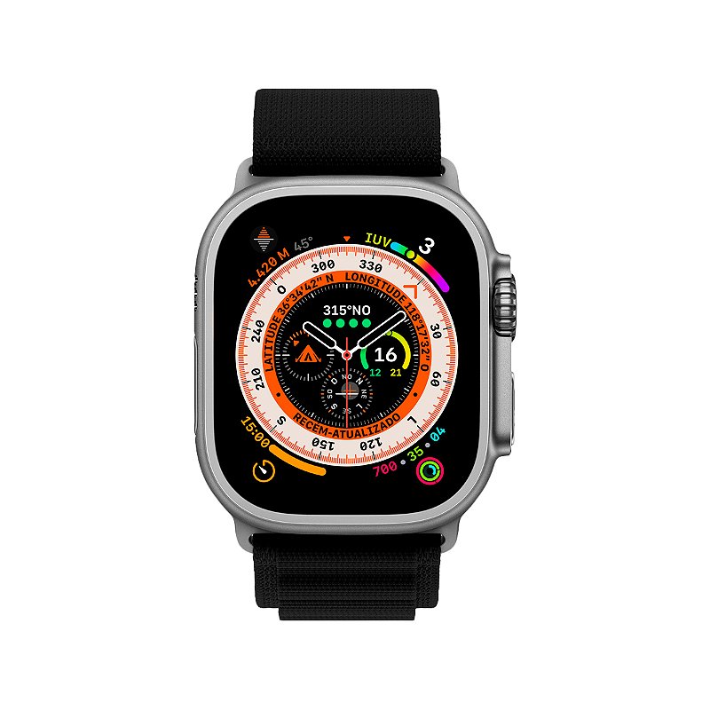 Pulseira para Apple Watch 44 MM  - Alpina Loop - Preta - Gshield