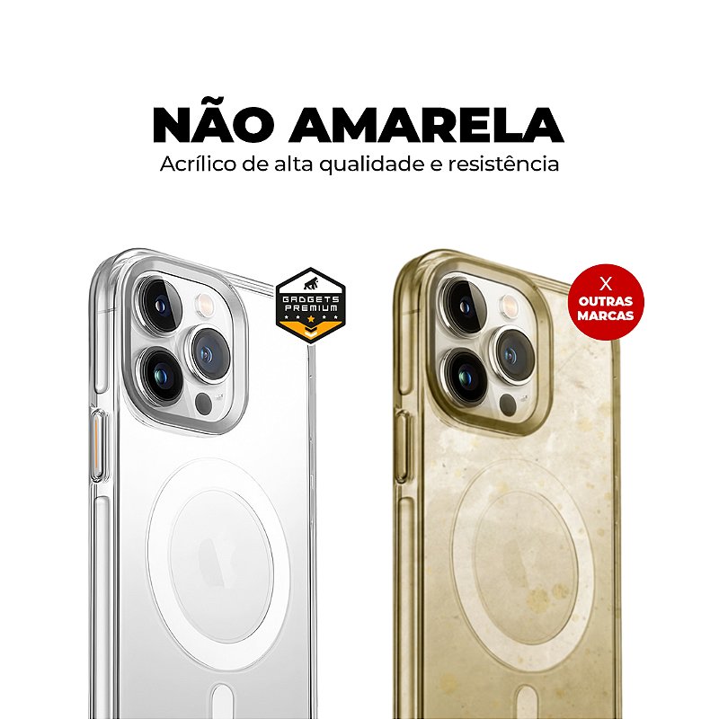 Capa para iPhone 15 Pro Max - MagSafe Crystal Armor - NÃO AMARELA - Gshield - foto 3