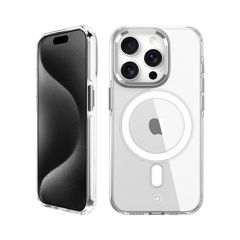 Capa para iPhone 15 Pro Max - MagSafe Crystal Armor - NÃO AMARELA