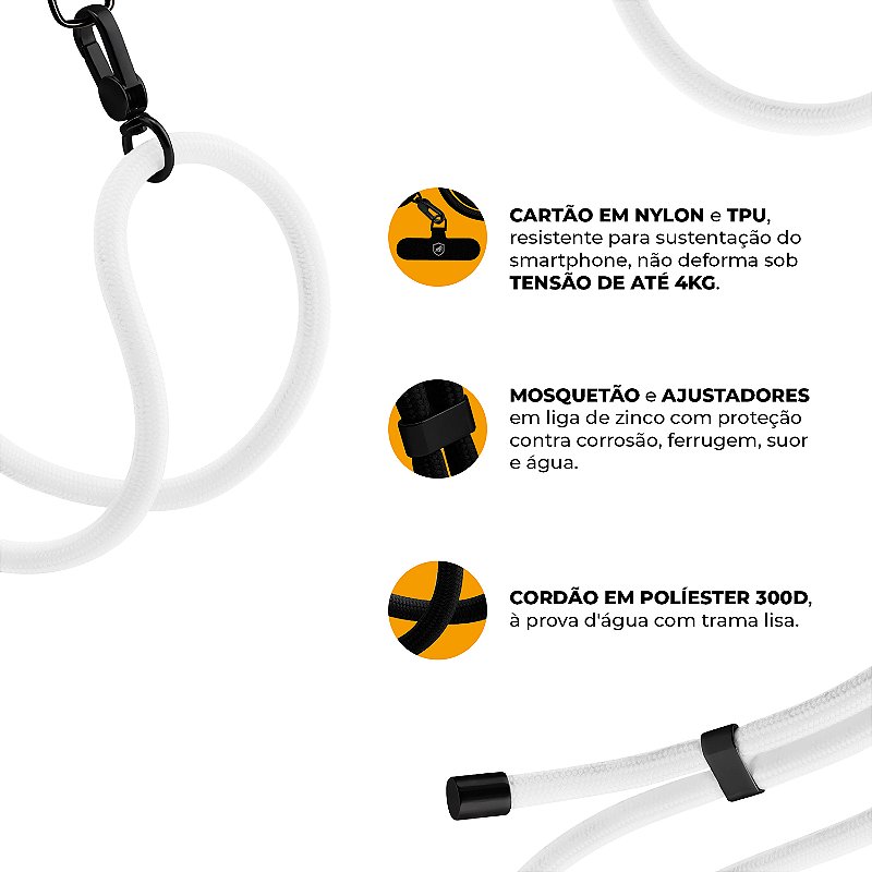 Cordão Phone Strap Armor - Branco - Gshield