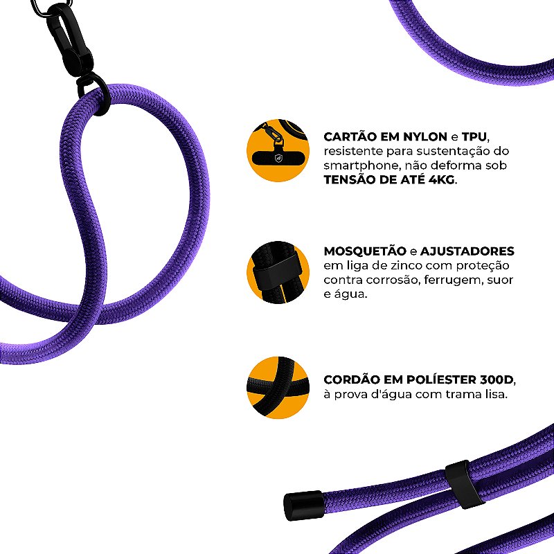 Cordão Phone Strap Armor - Roxo - Gshield