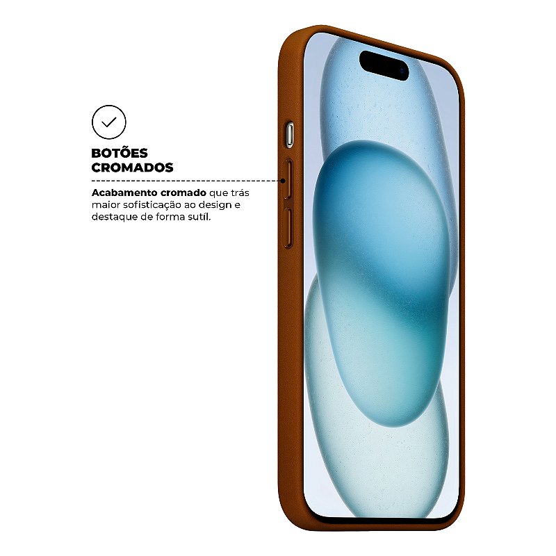 Capa para iPhone 15 - Couro Dual Marrom - Gshield - foto 4
