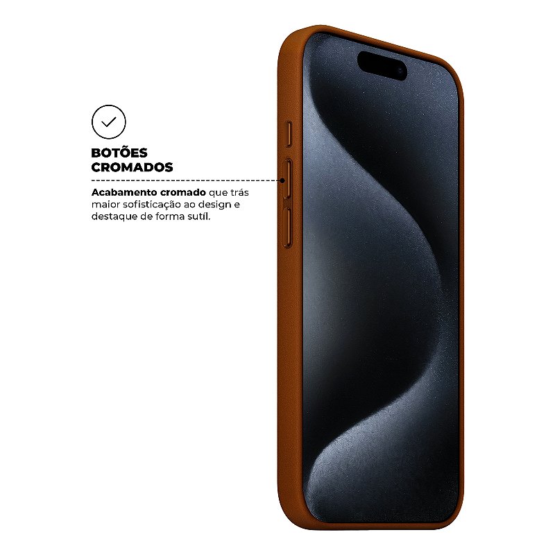 Capa para iPhone 15 Pro - Couro Dual Marrom - Gshield - foto 4