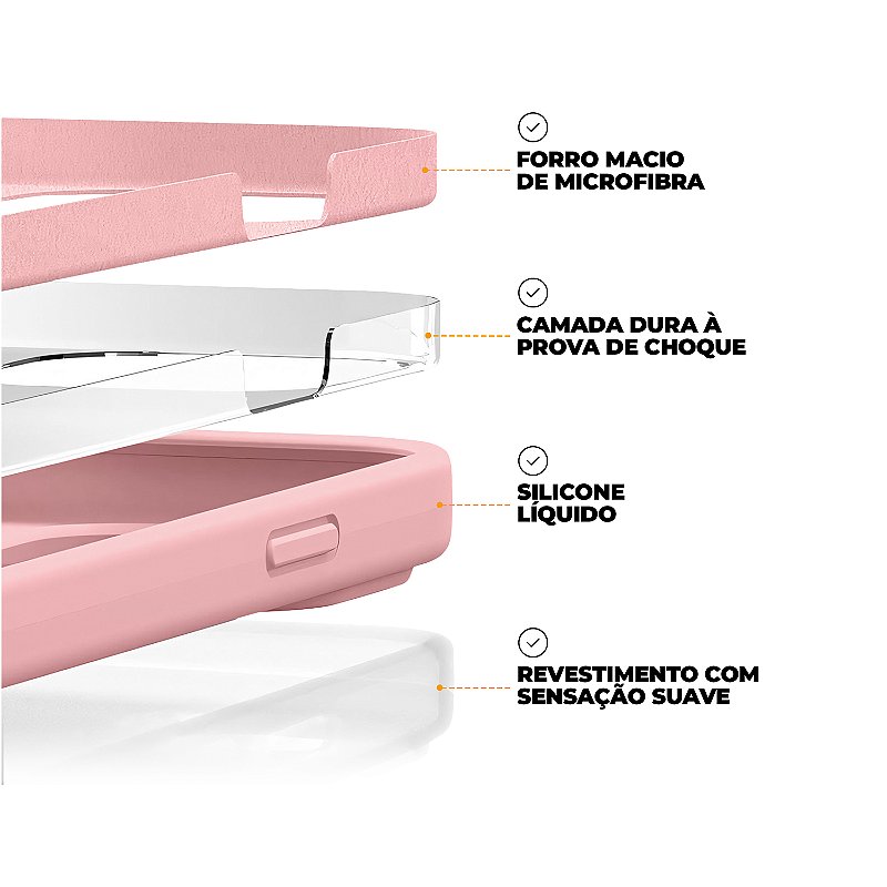 Capa para iPhone 13 - Silicon Premium Rosa - Gshield - foto 3