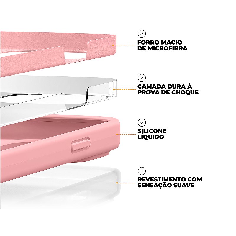 Capa para iPhone 14 Pro - Silicon Premium Rosa - Gshield