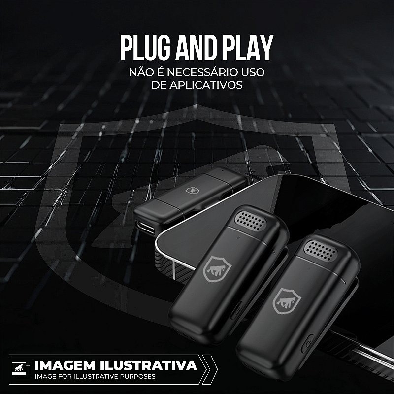 Microfone de Lapela Profissional Sem Fio - Survivor - Tipo C com Adaptador Lightning - Gshield - foto 3