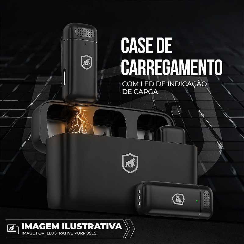 Microfone de Lapela Profissional Sem Fio - Survivor - Tipo C com Adaptador Lightning - Gshield - foto 4