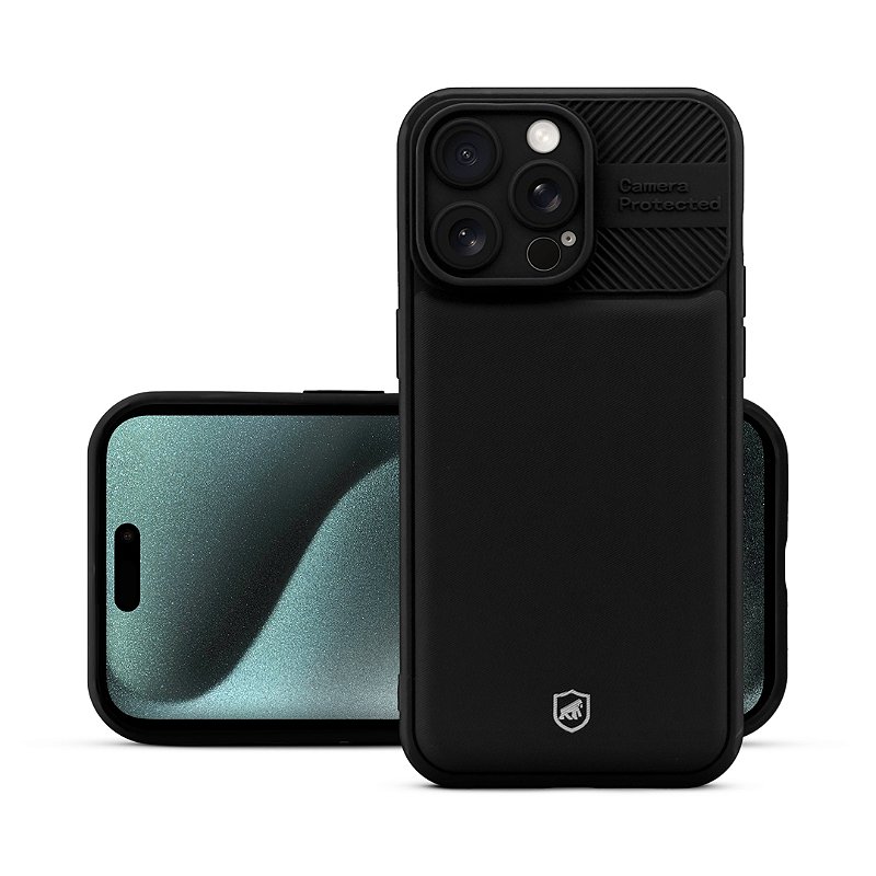Kit Capa Symetric Preta e Pelicula Ultra Glass Preta para iPhone 15 Pro Max - Gshield