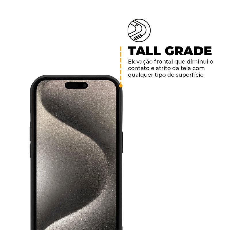 Kit Capa Symetric Preta e Película Defender Pro Privacidade para iPhone 15 - Gshield