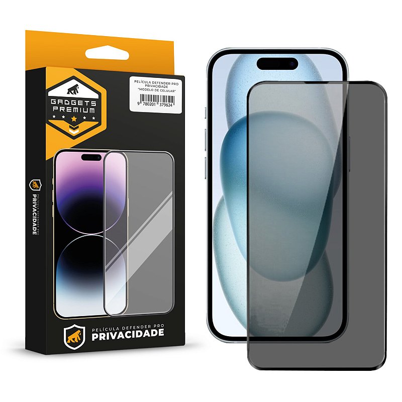 Kit Capa Magsafe Pro Preta e Pelicula Defender Pro Privacidade para iPhone 15 Plus - Gshield - foto 9