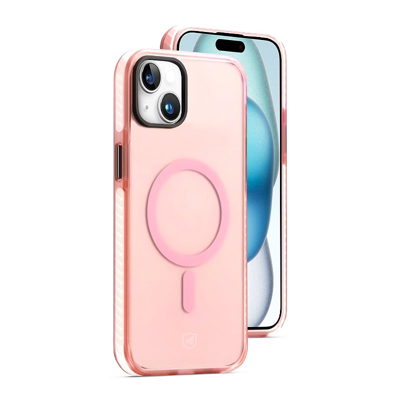 Kit Capa Magsafe Pro Rosa e Pelicula Defender Pro Privacidade para iPhone 15 - Gshield