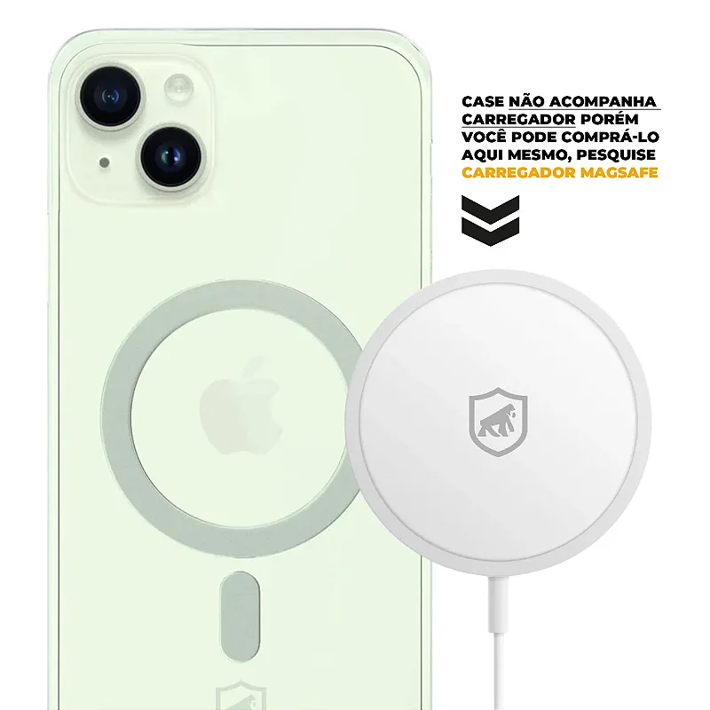 Kit Capa Magsafe Transparente e Pelicula Defender Pro Privacidade para iPhone 15 Plus - Gshield