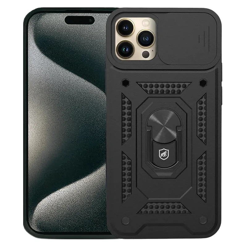 Kit Capa Dinamic Cam Protection e Pelicula Ultra Glass Preta para iPhone 15 Pro Max - Gshield