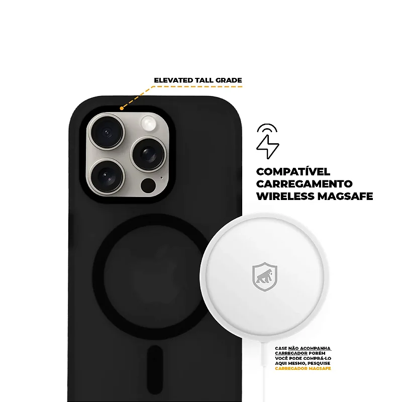 Kit Capa Magsafe Pro Preta e Pelicula Ultra Glass para iPhone 15 Pro - Gshield - foto 6