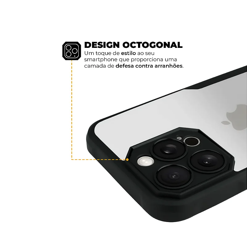Kit Capa Dual Shock Sense e Pelicula Ultra Glass para iPhone 15 - Gshield