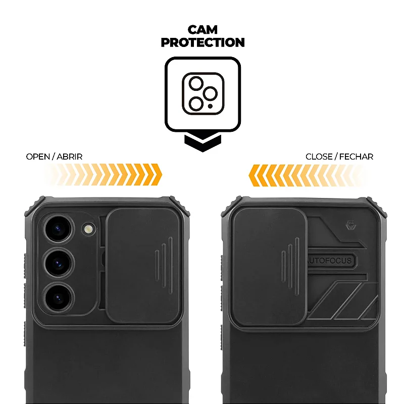 Kit Capa Victus e Pelicula Dual Glass Preta para Samsung Galaxy S23 - Gshield