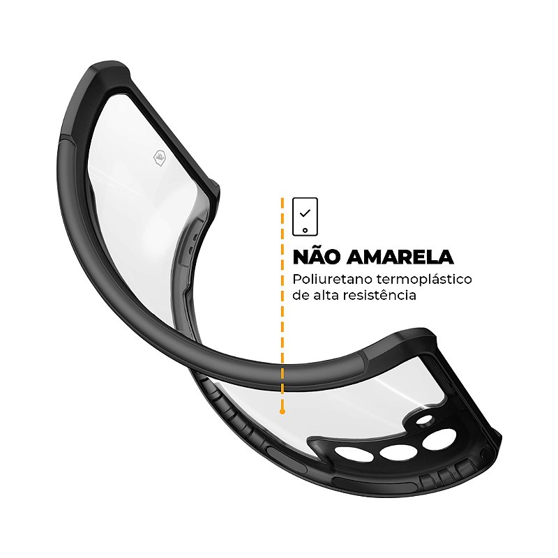 Kit Capa Dual Shock X e Pelicula Dual Glass Preta para Samsung Galaxy S23 Plus - Gshield