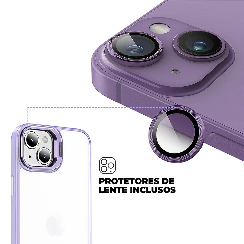 Kit Capa Gravity Lilás  e Pelicula Defender Pro Privacidade para iPhone 15 - Gshield - foto 5