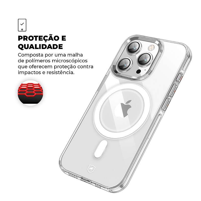 Kit Capa MagSafe Crystal Armor e Pelicula Defender Pro Privacidade para iPhone 15 Pro - Gshield