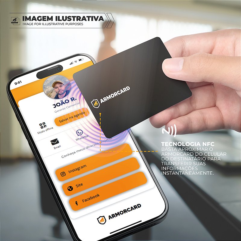 Cartão de Visita Digital - ArmorCard - Gshield - Compartilhe seus contatos por NFC ou Qrcode - foto 2
