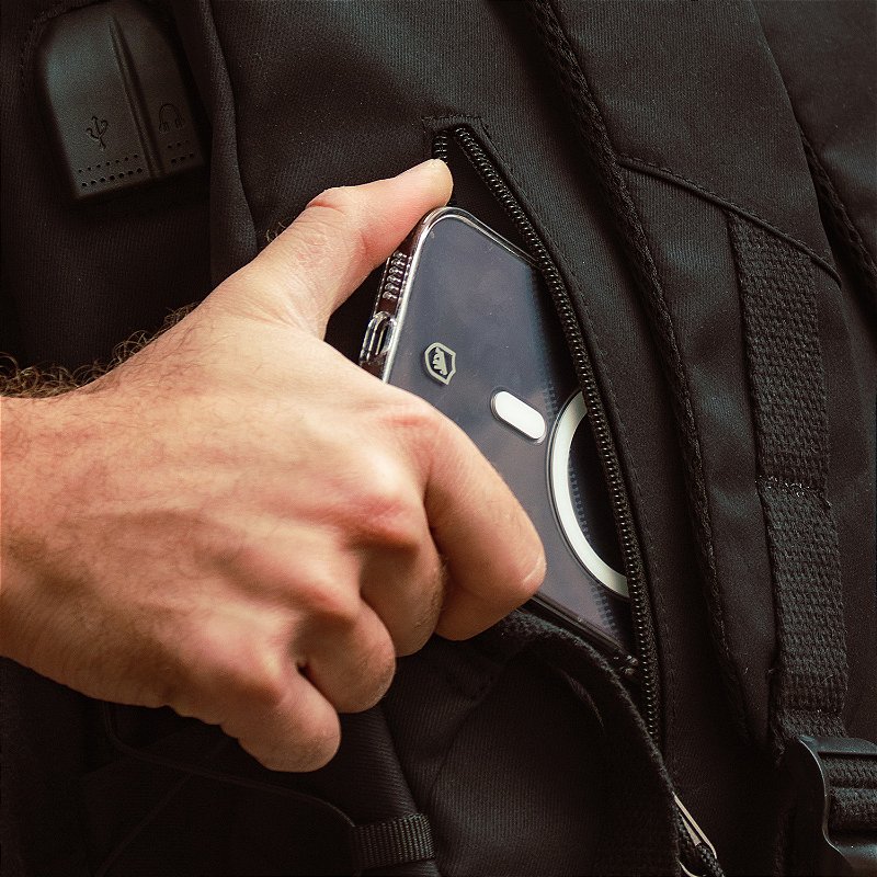 Mochila Casual para Notebook até 15,6" com Cadeado Antifurto e Bolso Invisível, Entradas Aux. USB e Fone P2, Ajuste Lateral de Expansão, resistência à água - 20 Litros - Flex - Gshield