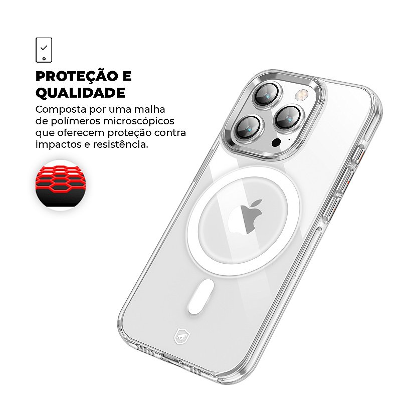 Capa para iPhone 14 Pro - MagSafe Crystal Armor - NÃO AMARELA - Gshield