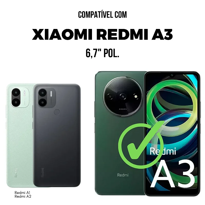 Kit Capa Silicon Veloz e Película Hydrogel HD para Xiaomi Redmi A3 - Gshield