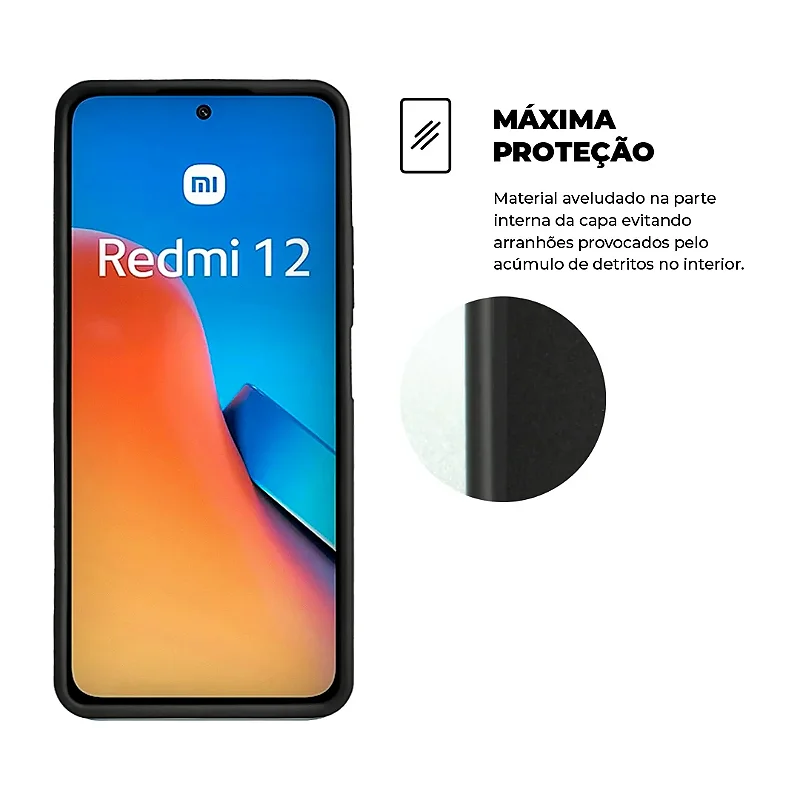 Kit Capa Silicon Veloz e Película Hydrogel HD para Xiaomi Redmi 12 - Gshield - foto 3