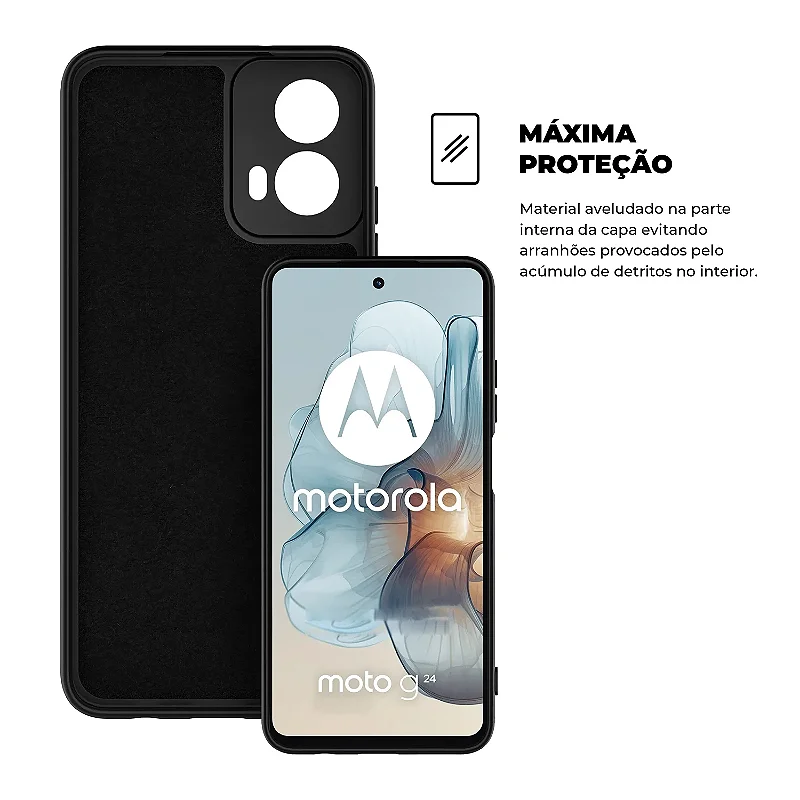 Kit Capa Silicon Veloz e Película Hydrogel HD para Motorola Moto G24 - Gshield