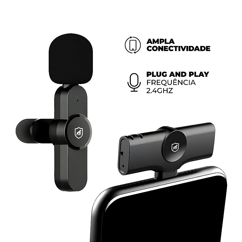 Microfone de Lapela Flex - Tipo C / Lightning - Gshield - foto 2