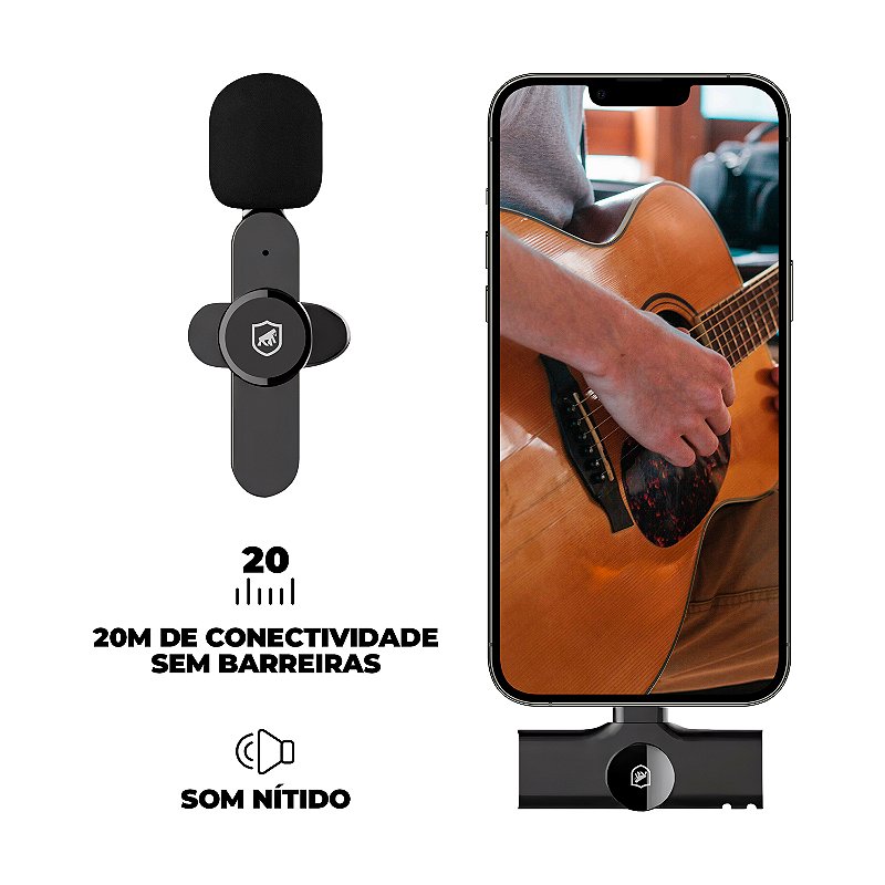 Microfone de Lapela Flex - Tipo C / Lightning - Gshield - foto 3