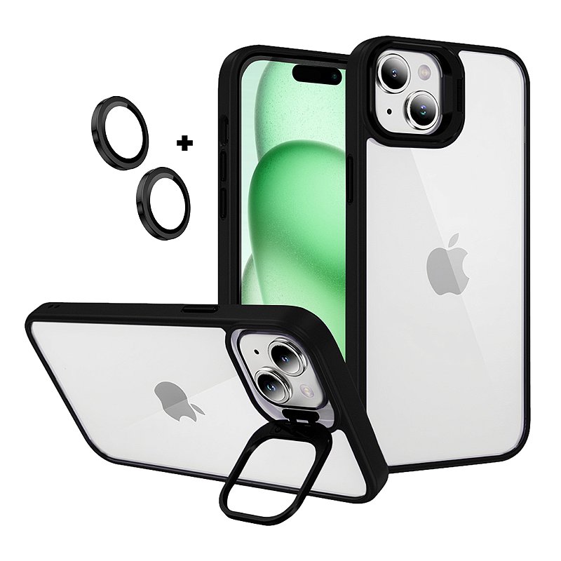Kit Capa Gravity Preta e Película Ultra Safe para iPhone 15 Plus - Gshield