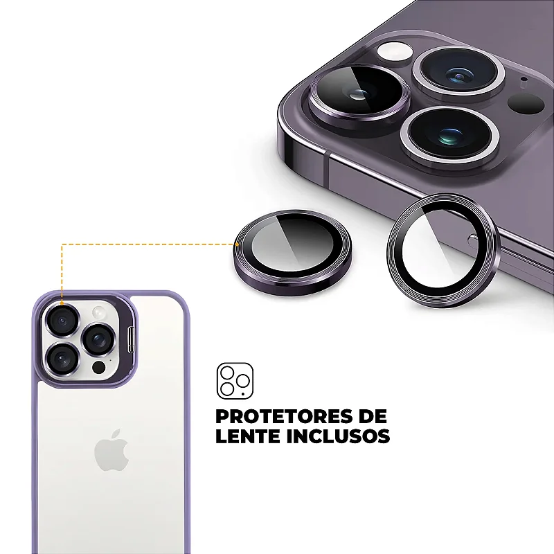 Kit Capa Gravity Lilás e Película Ultra Safe para iPhone 15 Pro - Gshield