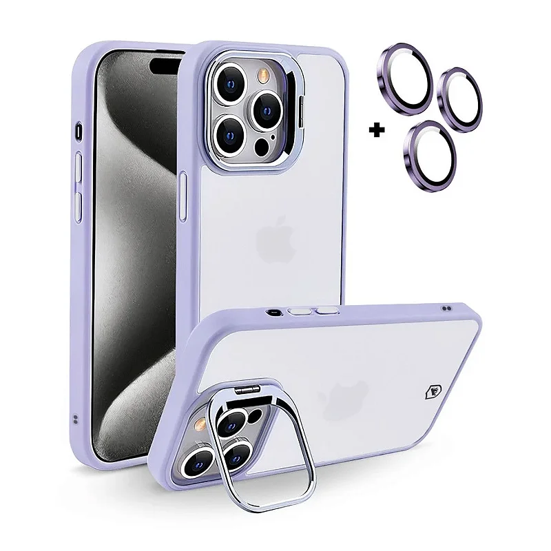 Kit Capa Gravity Lilás e Película Ultra Safe para iPhone 15 Pro Max - Gshield