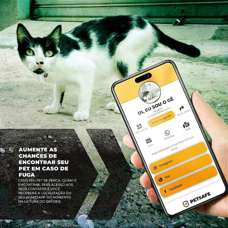 Pingente Tag de Identificação para Coleira de Cães e Gatos com QRCode - PetSafe - Gshield - foto 4