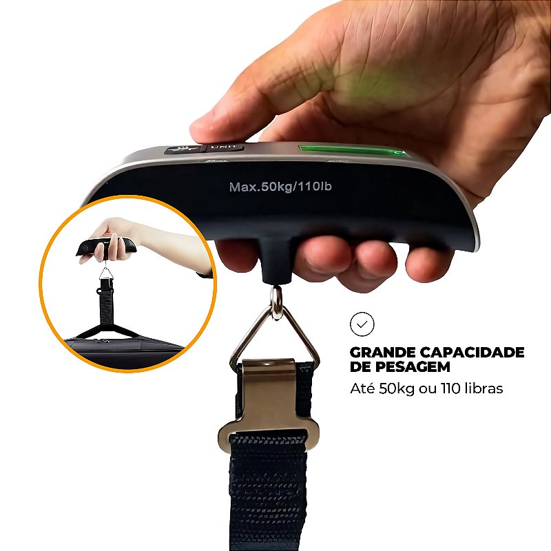 Mala de Viagem Armor - Para Despachar - Gshield + Balança Digital Portátil para Bagagem - Verde - foto 13