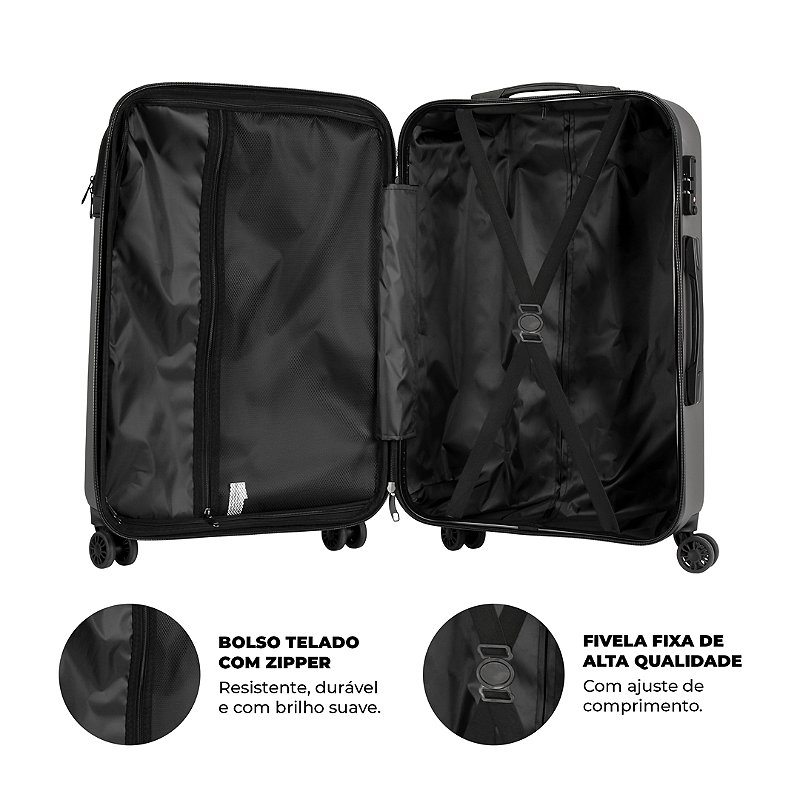 Mala de Viagem Armor - Para Despachar - Gshield + Balança Digital Portátil para Bagagem - Verde - foto 4