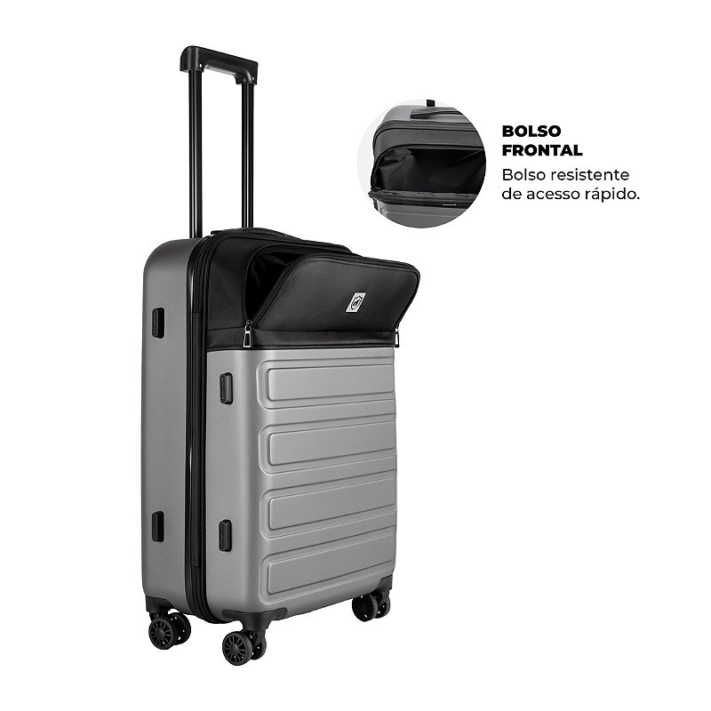 Mala de Viagem Armor - Para Despachar - Gshield + Balança Digital Portátil para Bagagem - Verde - foto 6