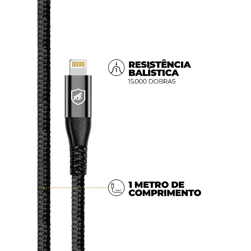 Carregador Turbo Duplo Tipo C + 2UN Cabo Raptor Tipo C / Lightning - Gshield
