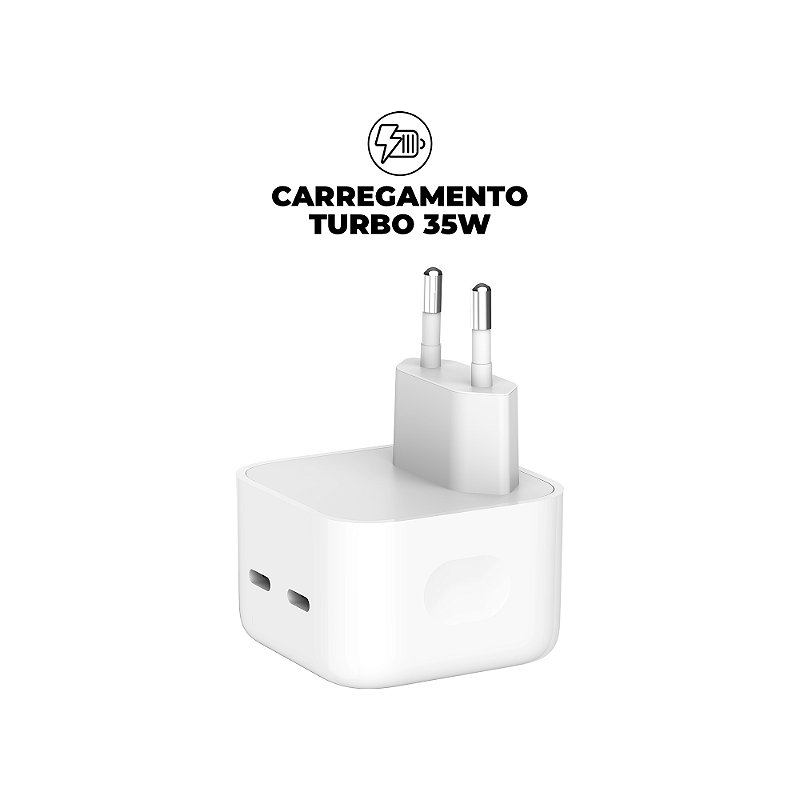 Carregador Turbo Duplo Tipo C + 2UN Cabo Symetric - Lightning / Tipo C - 1,5M - Gshield