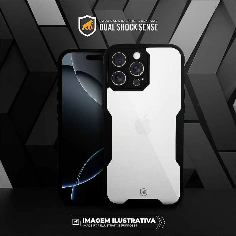 Capa para iPhone 16 - Dual Shock Sense Preta - Gshield