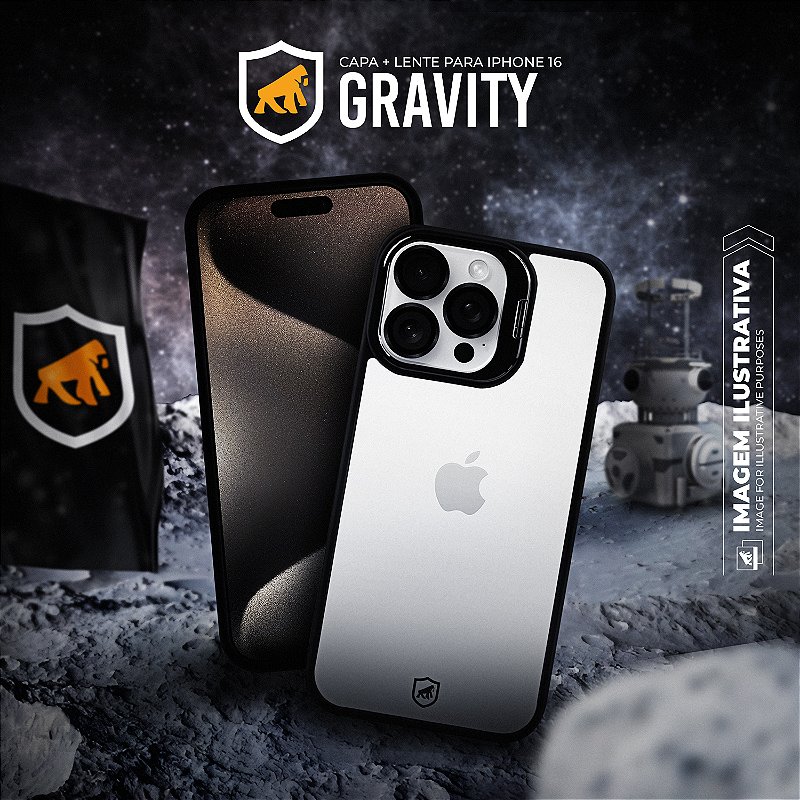 Capa para iPhone 16 - Gravity Preta - Gshield