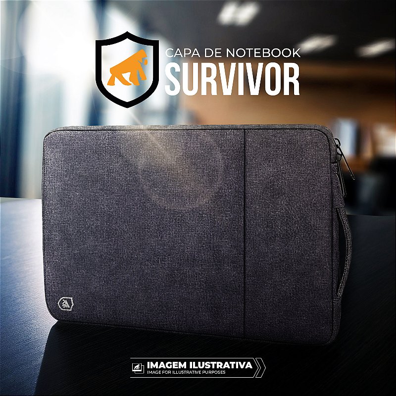 Capa para Notebook de 13 - 13,3 Polegadas - Survivor - Cinza - Gshield