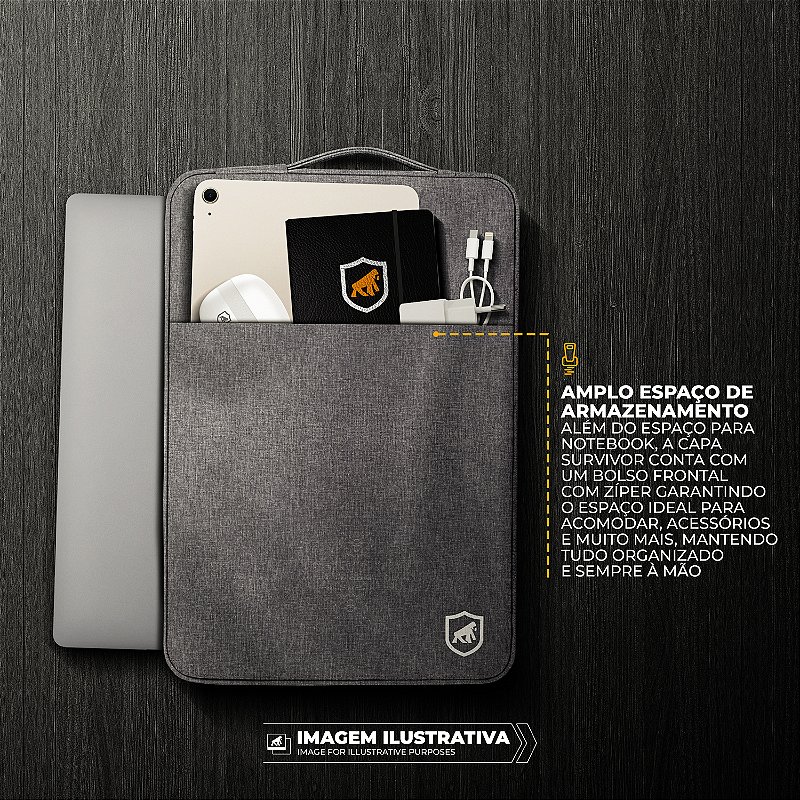 Capa para Notebook de 15,6 - 17,3 Polegadas - Survivor - Cinza - Gshield