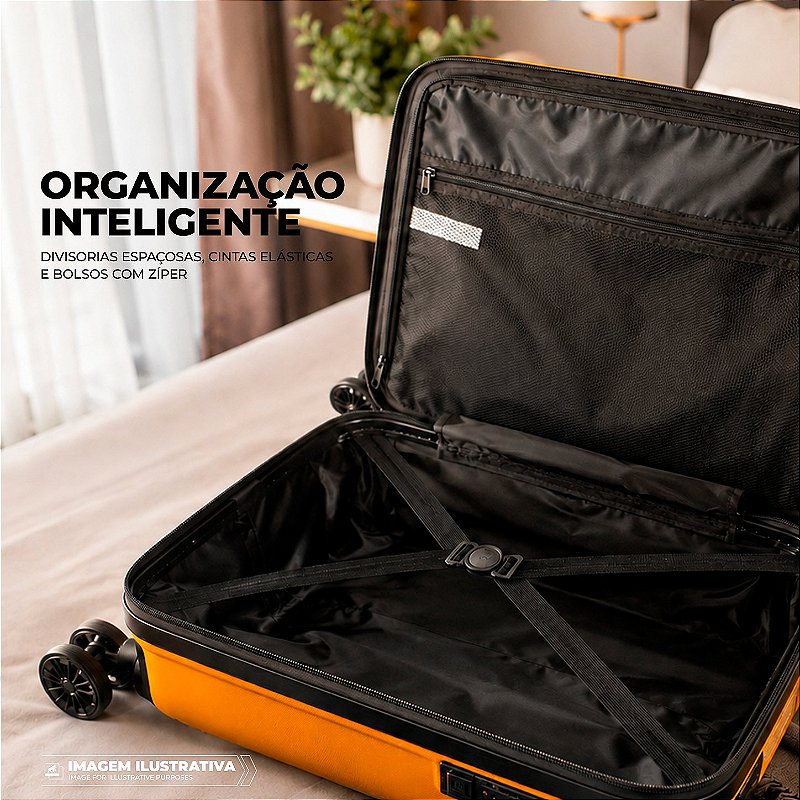 Mala de bordo para Viagem - Com bolso para Notebook - Armor - Amarela - Gshield