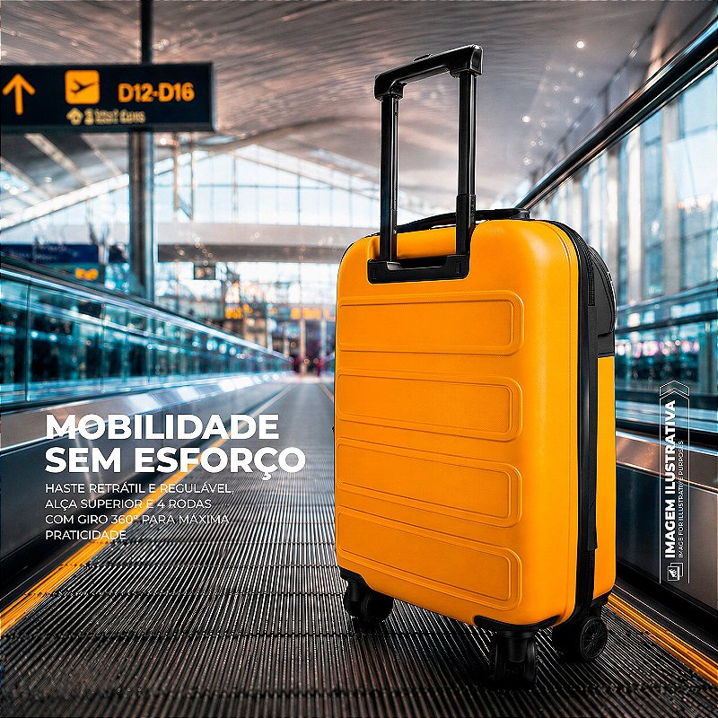 Mala de bordo para Viagem - Com bolso para Notebook - Armor - Amarela - Gshield